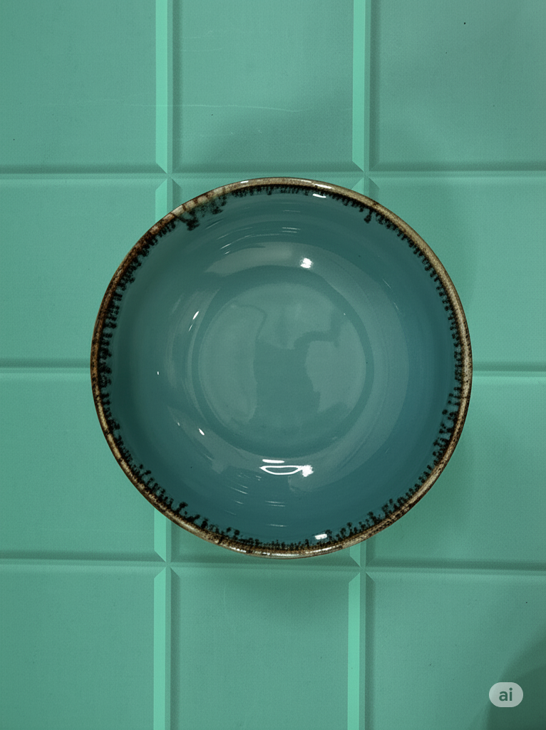 Handcrafted Ceramic Serving Bowl – Teal Rustic